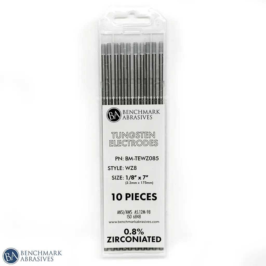 0.8% Zirconiated Tungsten Electrode (White, WZ8) - 10 Pack