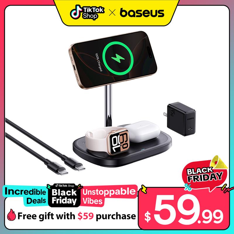 Baseus FS41 3-in-1 Wireless Charging Stand with TEC Cooling (45W ...