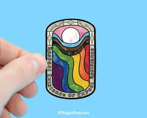 Pages Peaches Respect Existence or Expect Resistance Rainbow Vinyl Sticker Decal Matte Decorative Waterproof UV-Resistant 2.0 x 2.0"