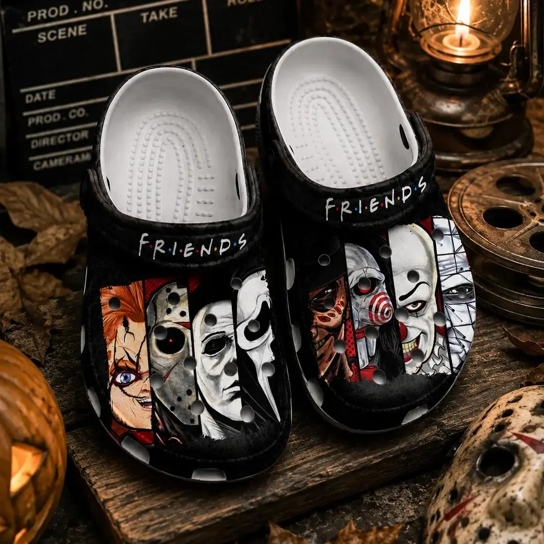 Creepy Killer Graphic Clogs For Men Women Scary Film Pattern Foam Slippers Unisex Halloween Garden Sandal Shoes
