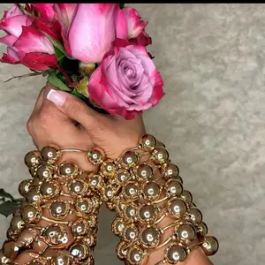 Gold Chrome Bubble Bracelets Set of 6