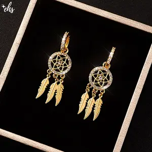 Gold Dream Catcher Earrings