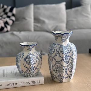 chinese style vase, 1 count vintage ceramic vase, decorative vase for home living room & dining room & entrance hall, ornaments, cultural aesthetic