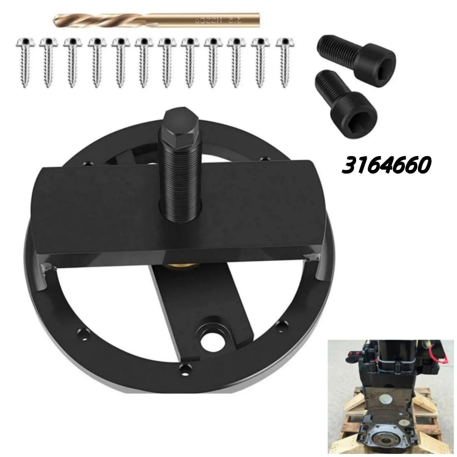 Rear Crankshaft Seal Remover & Installer Tools Kit for Cummins 89-16, Carbon Steel, High Hardness, OEM 3164660 for Oil Seal Work