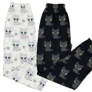 Couple Cozy Dragon Pajama Pants – Unisex Matching Sleepwear for Couples, Cute Dragon Print Lounge Bottoms for Relaxing Nights