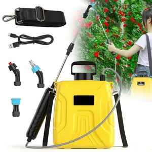 Electric sprayer, with retractable spray arm, rechargeable battery, backpack design and adjustable shoulder straps, suitable for lawn, garden, weeding, fertilizing, and cleaning tasks, portable and practical, suitable for farmers and urban agriculture use