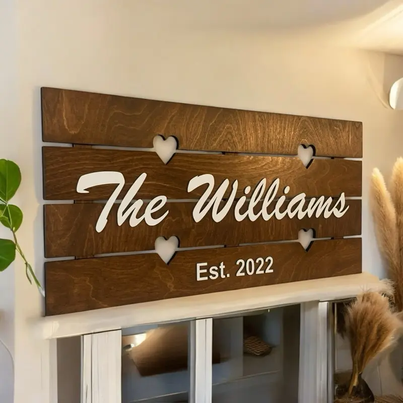 Custom Family Wood Sign with Established Year, Custom Couple Sign Gift, Personalized Family Name Sign, Last Name Sign, Wedding Gift, Home Wall Decor, Anniversary Gift, Father’s day Gift, Family Gift, Outdoor Sign, Engagement Gift, Established Sign tiktoks