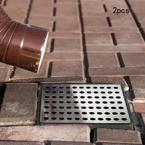 2pcs Large Rustproof Stainless Steel Drain Cover, Leaf Guard Drain Cover, Outdoor Drain Catches, Floor Drain Strainer, Drain Protector for Outdoor Use