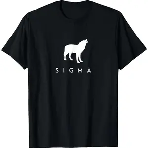 Sigma Brand Funny T-Shirt Unisex - Graphic Print Wolf Design - 100% Cotton Relaxed Fit Casual Crewneck Tee for Summer Classic Fabric Streetwear Top