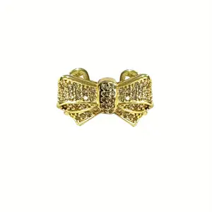 4 pcs New Bow-Shaped Design Braces for Daily Streetwear, Cool Glossy Teeth Hip-Hop Dental Braces