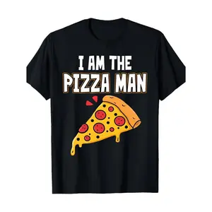 Men's pizza lover Graphic T-Shirt - Short Sleeve Crew Neck Regular Fit Casual Wear | Soft & Breathable Fabric, Durable Print, Everyday Comfort, Machine Washable, cartoon casual wear for pizza enthusiasts