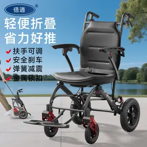 Folding Lightweight Small Wheelchair Seat for Elderly Travel Portable Airplane-Approved Hand-Pushed Mobility Scooter