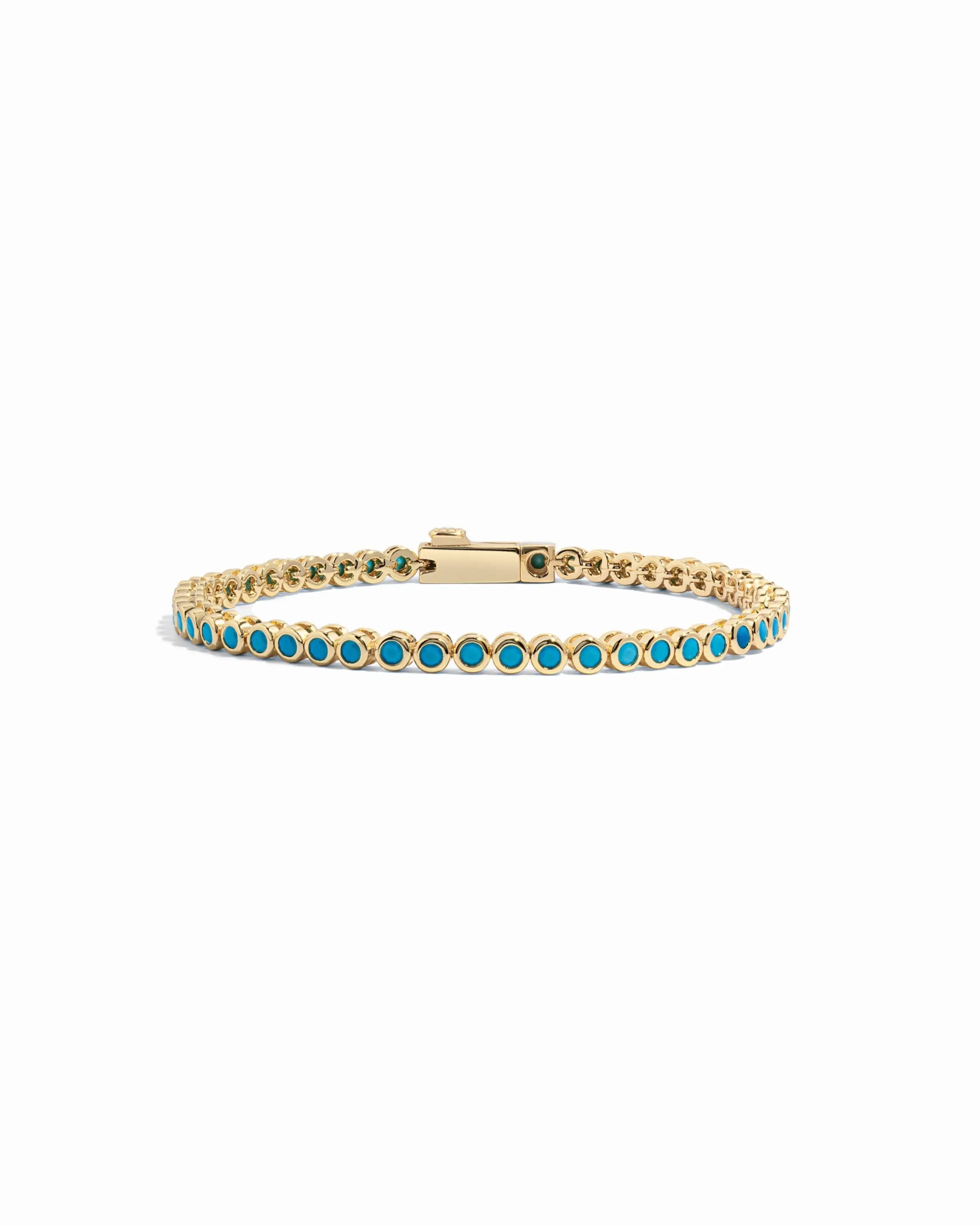 Sami Jewels Turquoise Tennis Bracelet for Women, 925 Sterling Silver Plated with 14k Gold, 6.25" - 6.75" Lengths + .5" Extension Chain, Bracelet Gifts, Turquoise Jewelry, Bracelets for Women, Gift for Her