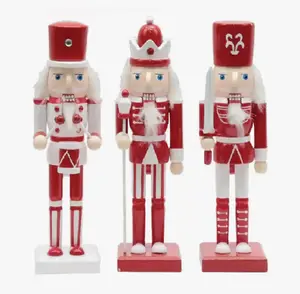 Classic Red and White Nutcrackers, Set of 3