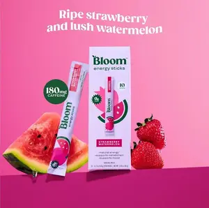 NEW!!! Bloom Nutrition Energy Drink Powder Packets, Sugar Free Energy Drink Mix with L-Theanine, B Vitamins & Natural Caffeine, On the Go Powder Sticks for Natural Energy, 10 Calories (10 Pouches (Pack of 1), Strawberry Watermelon)