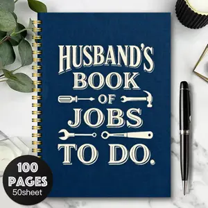 Funny Task List Planner Notebook for Husband, Spiral Bound, Perfect Gift for Birthday Anniversary Valentine's Day Father's Day