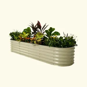 Vego Garden (Scratch & Dent) 17" Tall 9 In 1 Large Modular Metal Raised Garden Bed Kit for Herbs Succulents Veggies Flowers Modern Design Outdoor Decorative Plant Bed