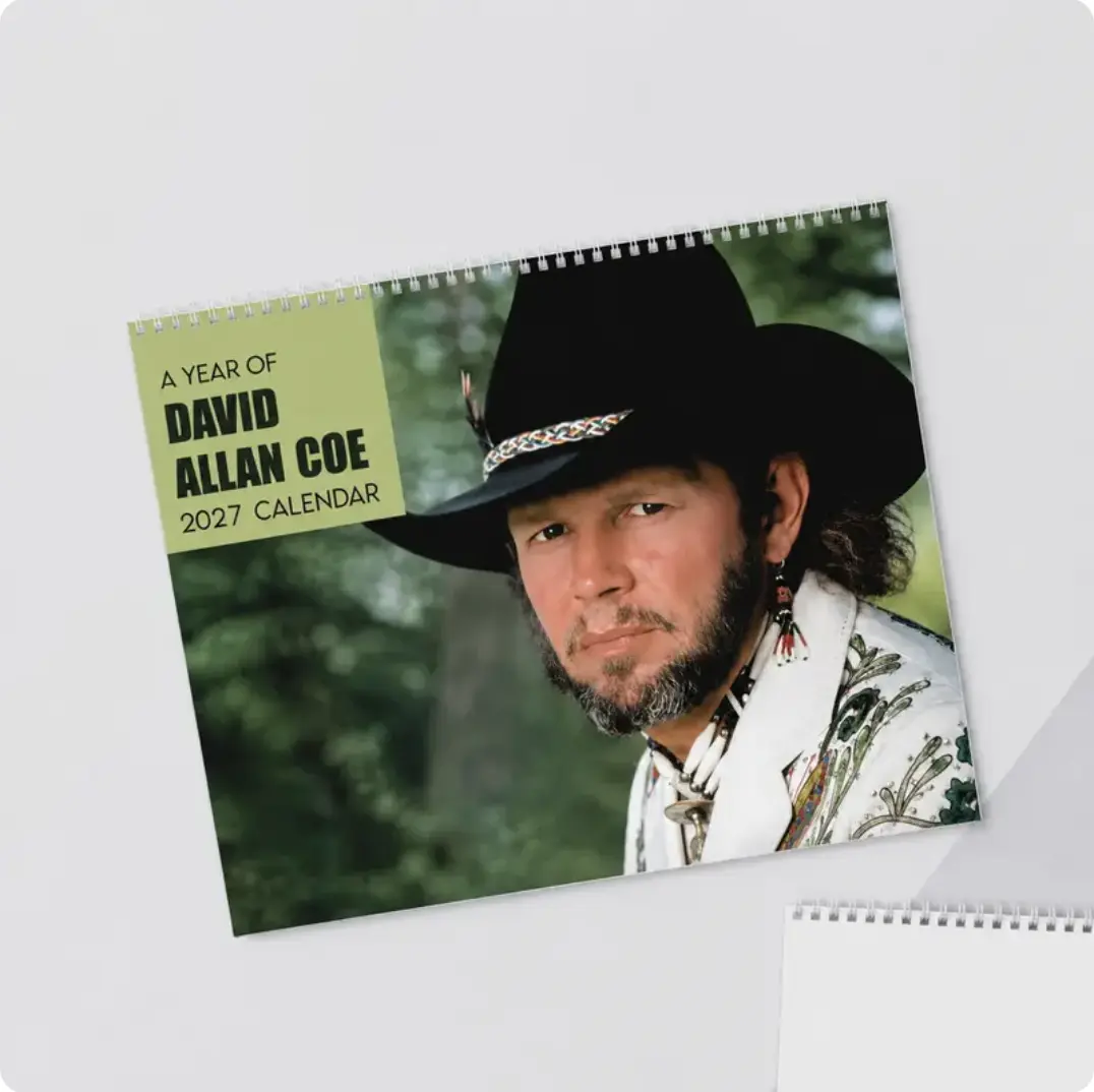 David Allan Coe 2026 - 2027 Calendar, Vintage Country Music Legend Monthly Wall Planner For Fans, Home Wall Decor