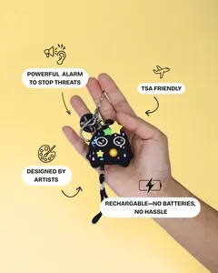 Tiny Protectors Original Personal Safety Alarm - Dot - Piercinig Alarm, Portable, Cute Characters