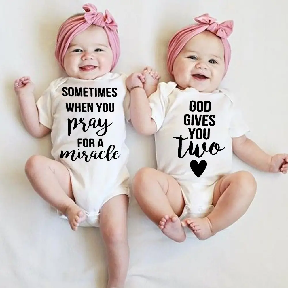 Unisex Twin Baby Clothing, Funny Copy Paste Fitted Bodysuit, 100% Cotton Short Sleeve Round Neck Romper with Skin-Friendly Snap Buttons, Basic