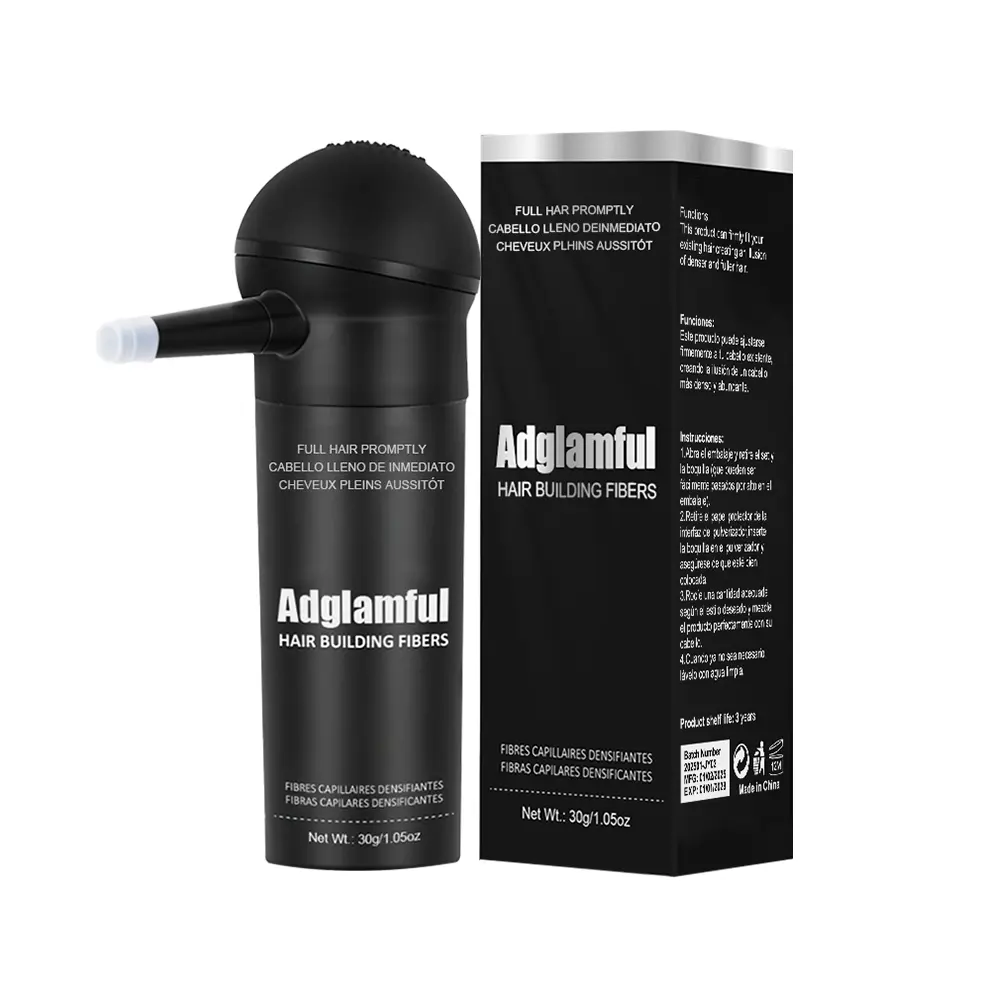 Adglamful Men's Hair Building Fiber Powder, Instantly Thickens for Immediate Fullness | Spray Nozzle Design | Easy to Use and Clean | Men's Volumizing Styling Powder
