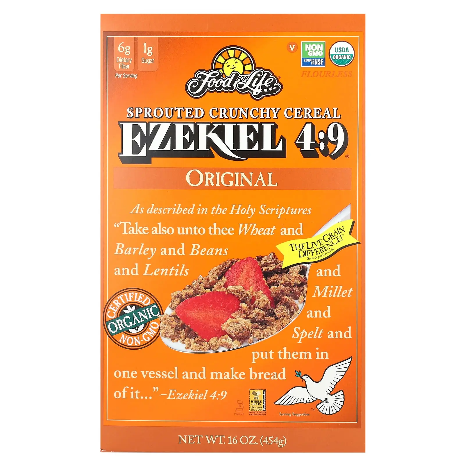 Food For Life Ezekiel 4:9® Sprouted Crunchy Cereal, Original, 16 oz (454 g)
