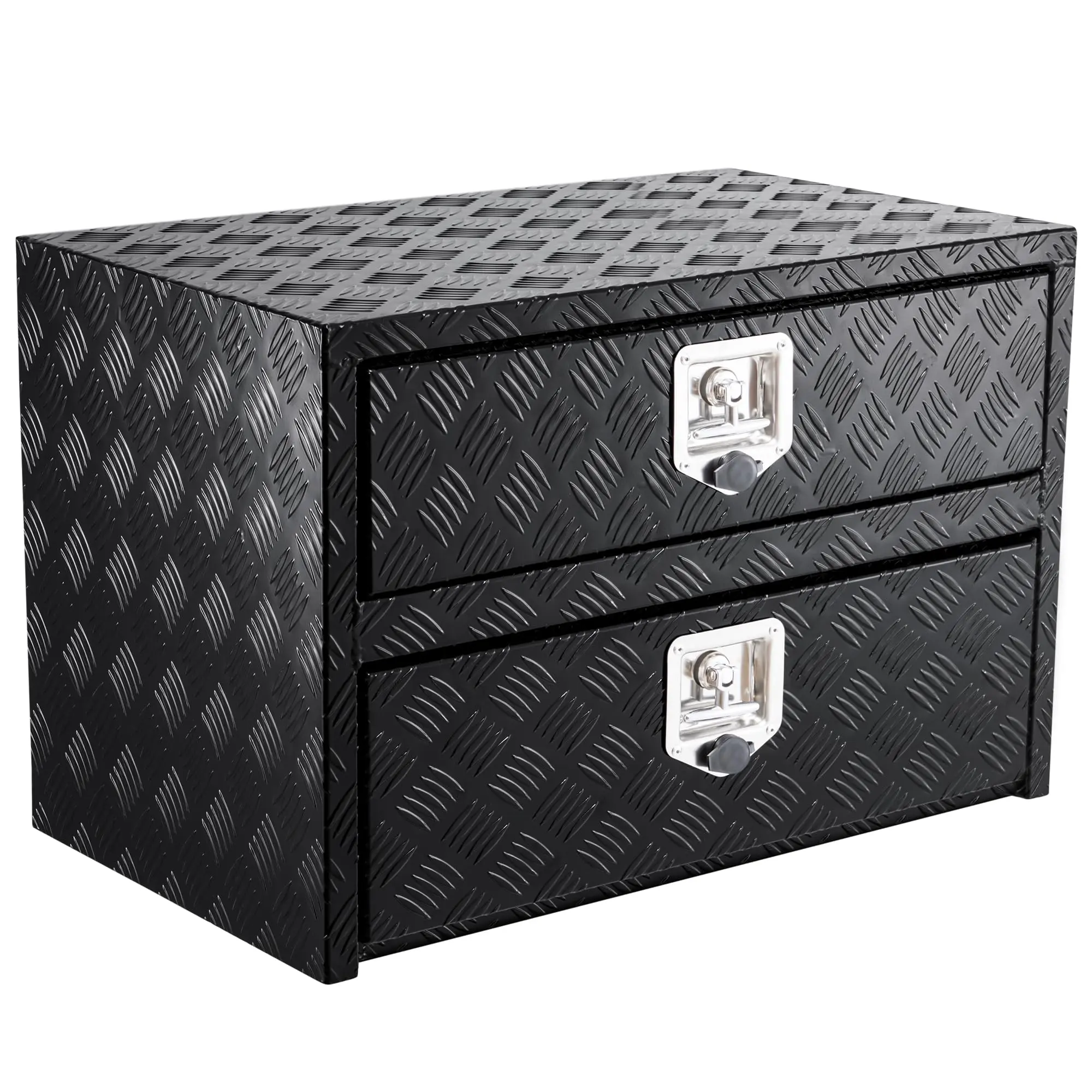 GARVEE 24" Aluminum Truck Tool Box w/Drawer, Two-Tier Organizer Design for Truck Bed Tools, Secure with Lock & Keys, Waterproof Underbody Toolbox for Pickup, Truck Bed, RV, Trailer, 24"x 18"x 20"