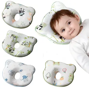 Memory Foam Baby Pillow,Cute Cartoon Bear Soft and Cozy Pillow, Breathable Bedding Set for Infants for Small Boys and Girls