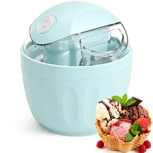 Electric Ice Cream Maker, One-Touch Dessert Maker, Freezer Bowl for Healthy & Homemade Frozen Yogurt, Sorbet and Gelato, Mini Kitchen Appliance Ideal for Summer Desserts for Kids, Blue
