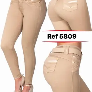 Ref 5809 Colombian Jeans for Women - High Waist, Butt Lifting, White Color, Comfortable Fit, Stylish Design