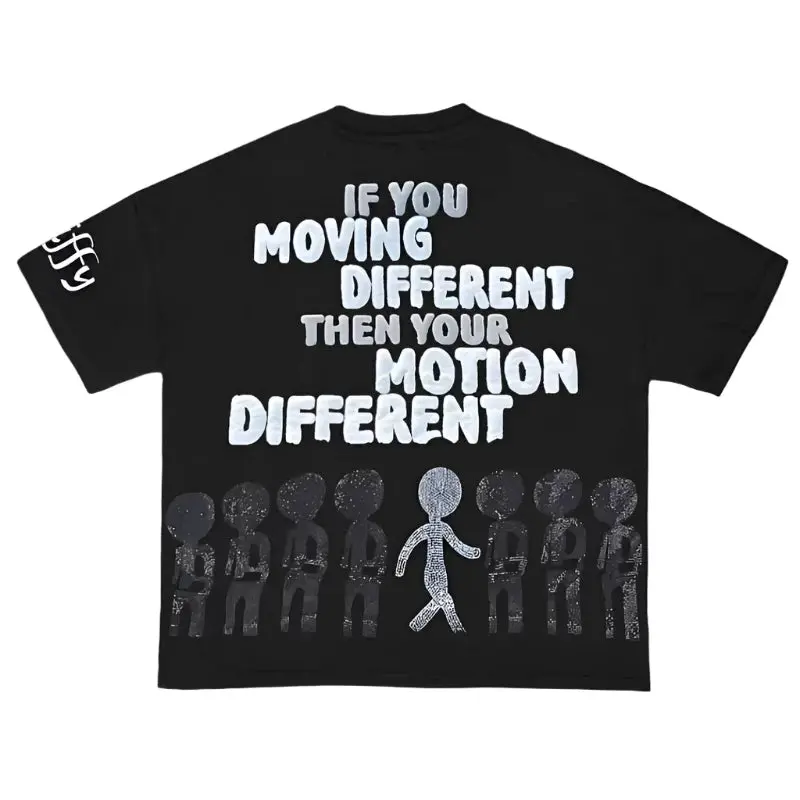 Vintage Motion Different Graphic 100% Cotton Short Sleeve T-Shirt