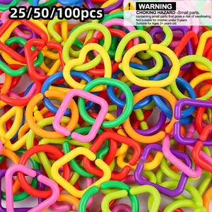 Geometric Ring Toys Set for Kids, Educational Puzzle Rings, Plastic Connectors, Multicolor Options, Suitable for Ages 3+, Unisex Toy