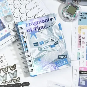 2500pcs Fragments of Time Coil Sticker Book for Crafting Journaling & Scrapbooking 60pcs per Pack DIY Decal Film