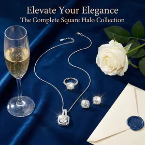 Cubic zirconia sparkling set earrings, pendant necklaces, and rings, elegant and luxurious style, exquisite women's gift Jewellery Gift Set Matching Jewelry Set