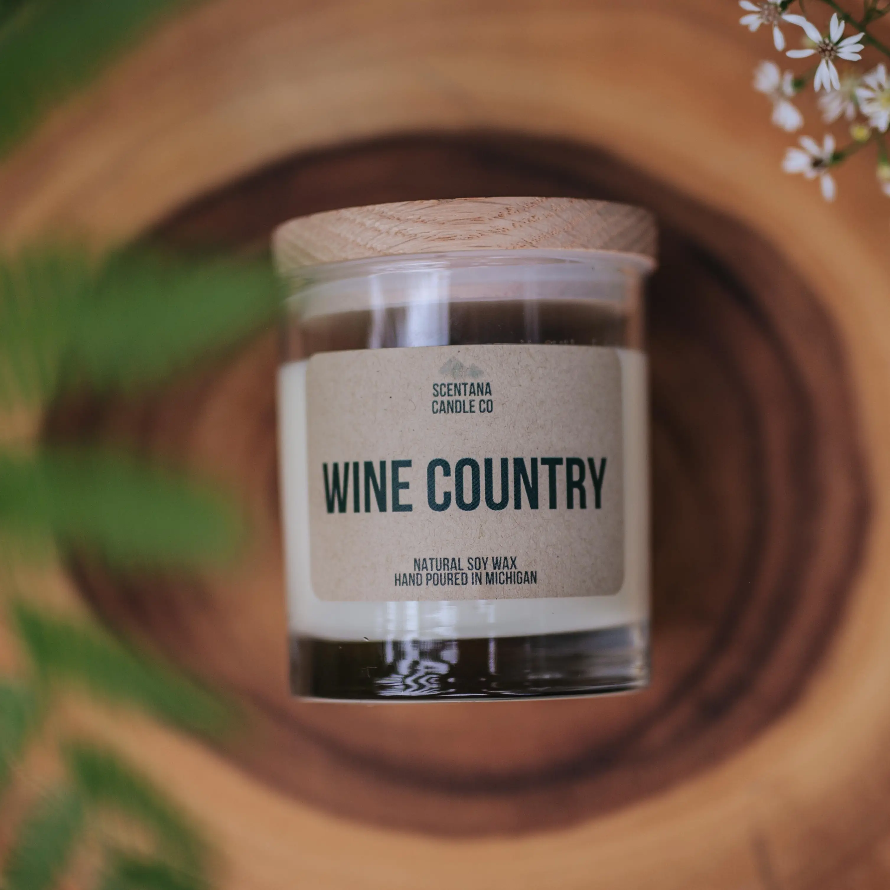 Scentana Candle Co Wine Country Merlot Scented Candle Fruity Sweet Decor Handmade Soy Wax 11 oz Glass Jar Gift for Wine Lovers Cozy Home Décor