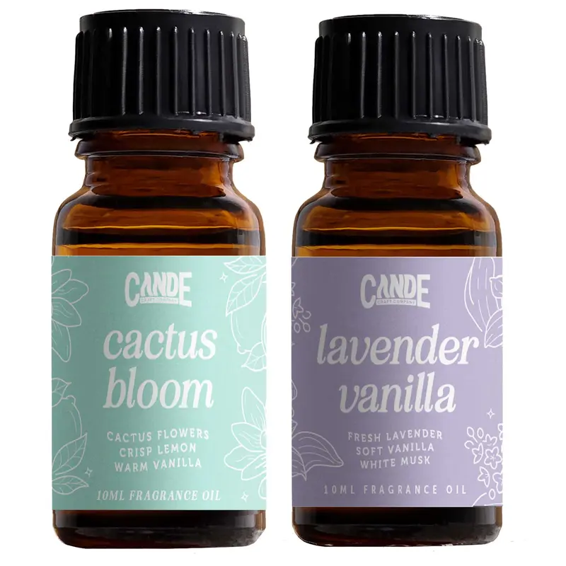 CANDECRAFTCO Premium Aromatherapy Oils Bottle Pack - 0.33 fl oz, Vegan, Cruelty-Free, All-Seasons Long-Lasting Oil for Diffusers, Room Fresheners | 40+ Scents Including Vanilla, Cotton Balls Compatible