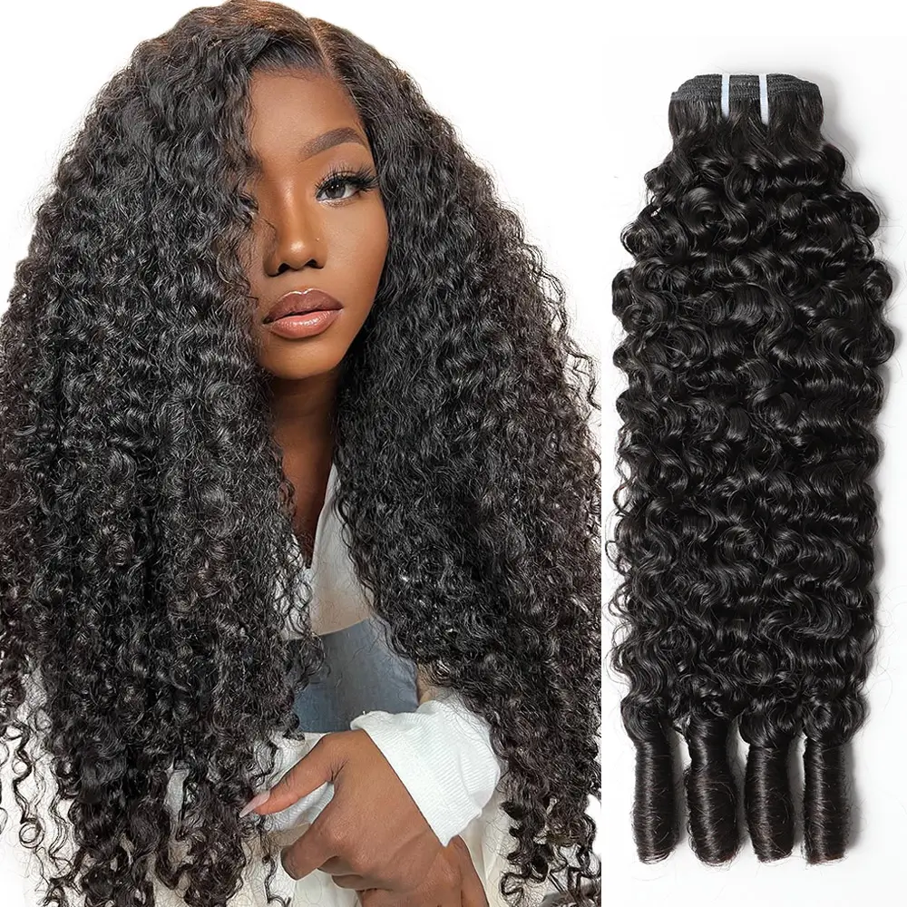 【DealsForYouDays】15A Burmese Curly Bundles Human Hair Extensions Thick Ends No Tangle Shedding Raw Virgin Hair Curly Bundles 30 32 Inches Natural Black Color Deep Wave Bundle Human Hair