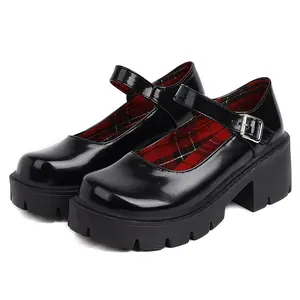 Mary Janes Shoes PlatformDress Low Heel Chunky Pumps Round Toe AnkleStrap Pumps Shoes '90s retro Oxfords