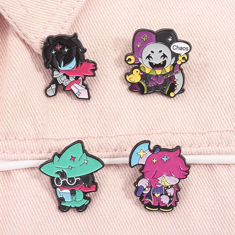 4pcs/set Deltarune RPG Game Enamel Pin, Alloy Brooch Pin, Susie Kris Game Character Metal Brooches, Durable Metal Pins, Lapel Backpack Badge, Jewelry Accessories, Gifts For Friends