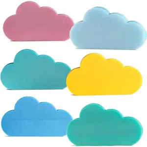 Cute Transparent Sticky Notes Self Adhesive Removable  Fun Colored Cloud Clear Sticky Notes 6 Pack
