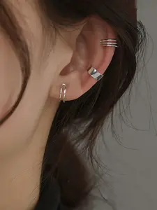 Elegant 925 Silver Ear Cuffs Set, Earrings, 6-Piece Fashion Jewelry for Women, Daily Wear, Date Night, Birthday Gift, Wedding Accessories, High Quality Earrings