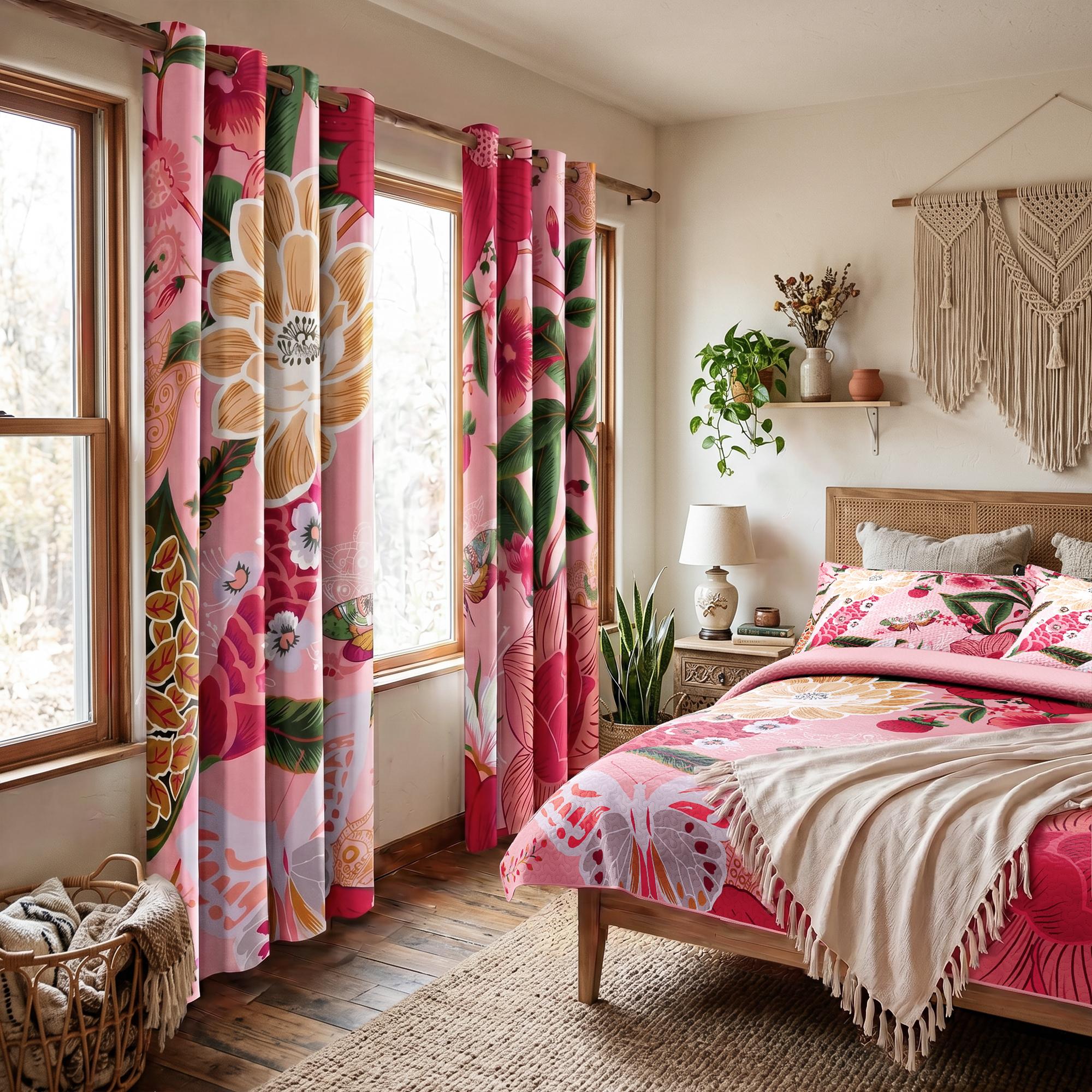 Tyrot Boho Floral 100% Blackout Privacy Grommet Curtains - 2 Panels, Mid-Century Patterned Colorful Drapes, Thermal Insulated Window Treatments, Funky Home Decor for Bedroom, Blackout Curtains, Curtains For Bedroom Tyrot Boho Floral 100% Blackout Privacy Grommet Curtains - 2 Panels, Mid-Century Patterned Colorful Drapes, Thermal Insulated Window Treatments, Funky Home Decor for Bedroom, Blackout Curtains, Curtains For Bedroom