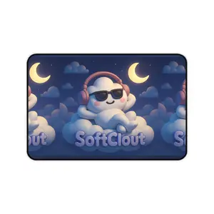 Desk Mat - Softclout vibes for steady motion, office decor, desk accessory, workspace organization, computer desk pad