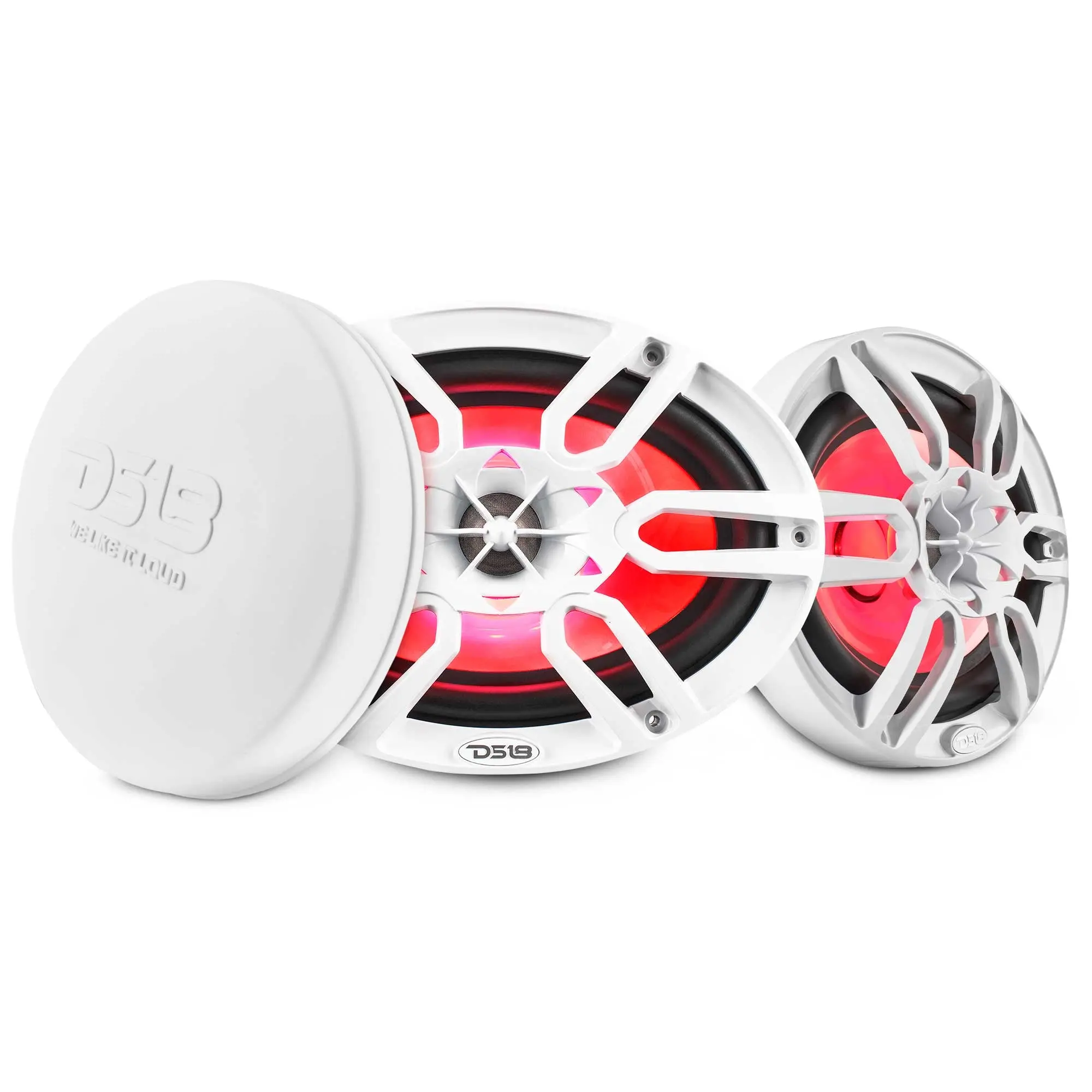 DS18 NXL-69 6x9in 2-Way Coaxial Marine Speaker with RGB LED Light, 125W RMS 4-Ohm, High-Volume Clarity, Protective Cover for Marine Adventures, Car Audio Auto Accessories