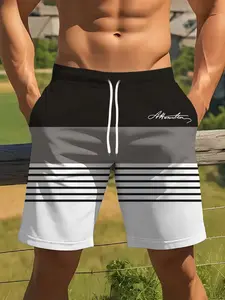 Men's Striped Casual Shorts, Perfect for Daily, Trendy Social Gatherings, Comfortable and Stylish