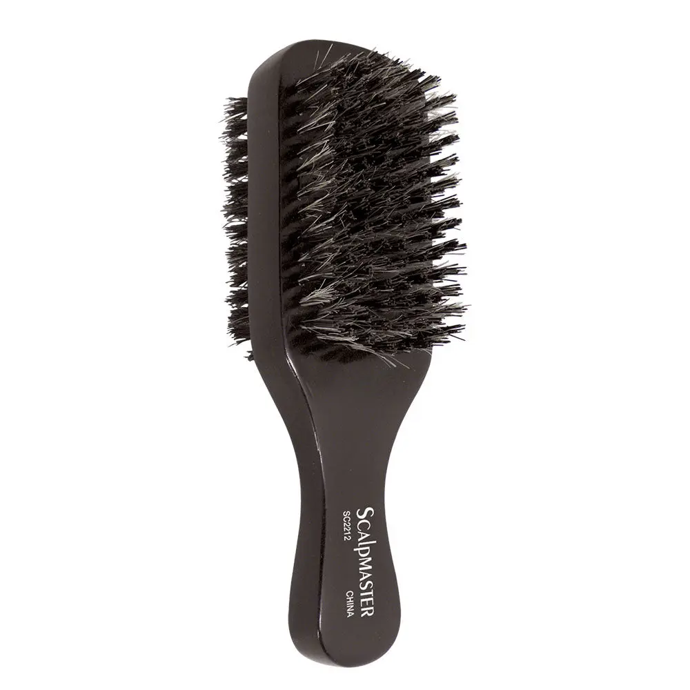 Scalpmaster 2-Sided Club Hair Brush with 100% Natural Boar Bristles, Premium Anti-Tangle Styling Tool for Smoothing, 8 Row, 7 Inch