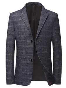 Men's Casual Gingham Plaid Blazer Thin Middle-Aged Single Wester Top, Iron-Free Dad Suit Jacket, Stylish Business Wear for Daily Use