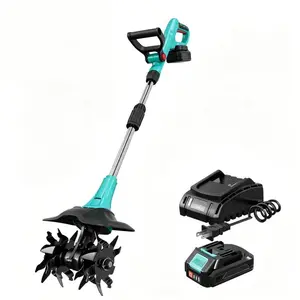 20V Cordless Tiller Cultivator, Electric Garden Rototiller with 2 Pack 2.0Ah Batteries & Charger, 9 Inch Tilling Width, 6.6 Inch Working Depth for Yard Gardening