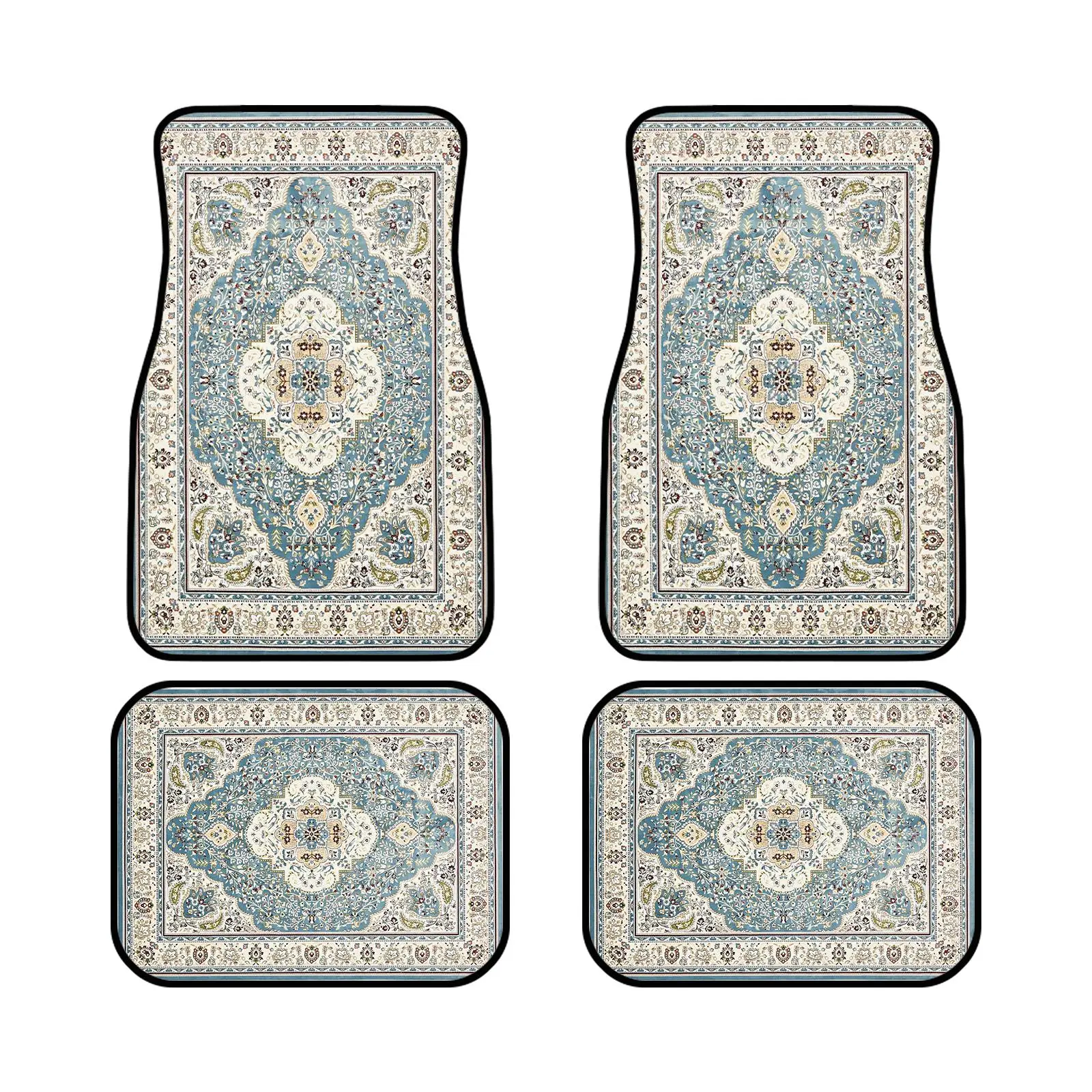 Vintage Floral Pattern Car Floor Mat, Car Interior Decorative Floor Mat, Universal Car Interior Accessories