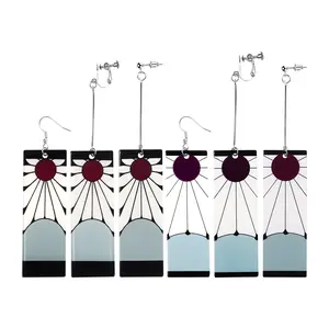 OIDEA 6 Pairs Anime Tanjiro Demon Slayer Earrings Hanafuda Acrylic Cosplay Drop Earrings for Men Women